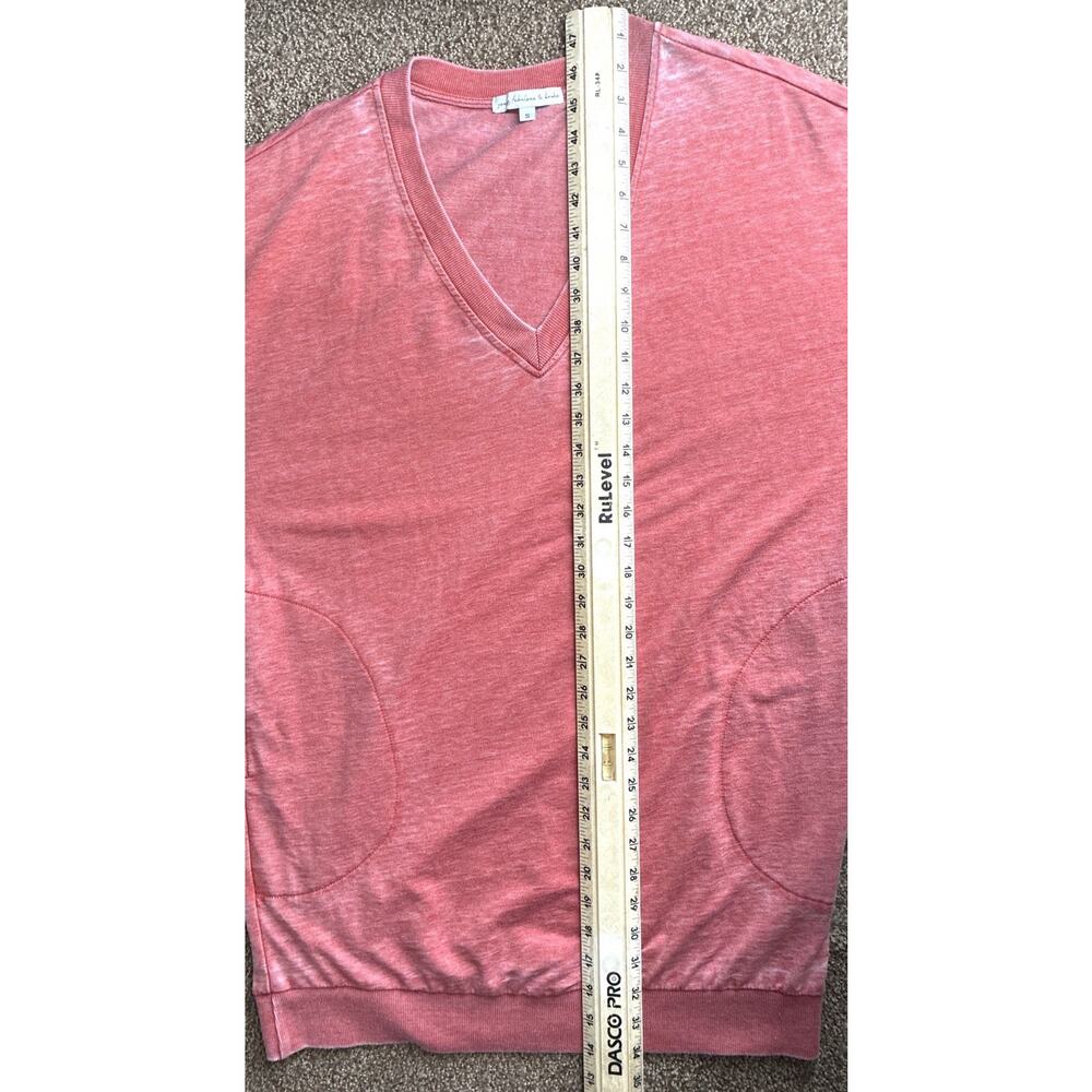 Young Fabulous & Broke Jersey Sweatshirt Tunic Top Size S Coral V-Neck Burnout - Picture 8 of 8